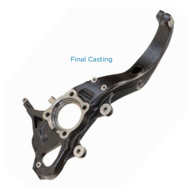 final lightweighted steering knuckle by Waupaca Foundry