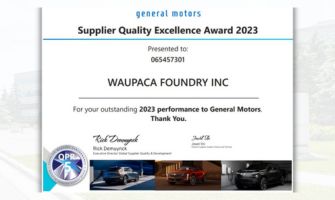 Waupaca Foundry Earns GM's Supplier Quality Excellence Award